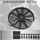 Pair Universal 16 in. Radiator Cooling Fan + Mounting Kit