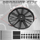 Pair Universal 16 in. Radiator Cooling Fan + Mounting Kit