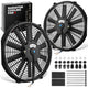 Pair Universal 16 in. Radiator Cooling Fan + Mounting Kit