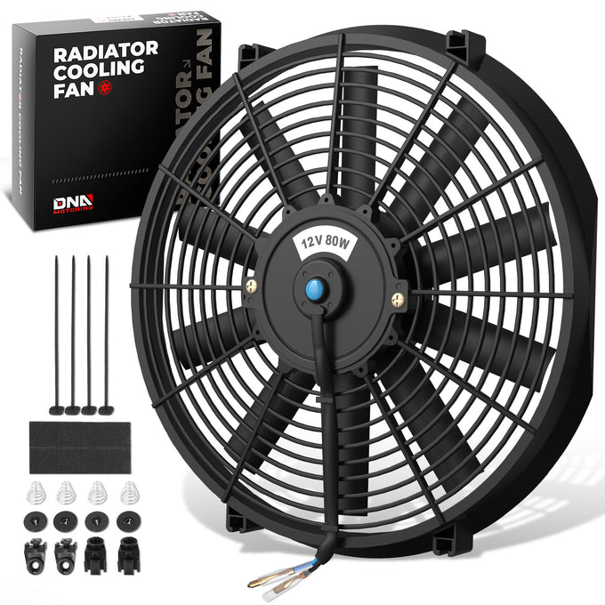 Universal 16 in. Radiator Cooling Fan + Mounting Kit