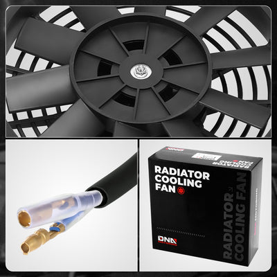 Pair Universal 9 in. Radiator Cooling Fan + Mounting Kit