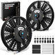 Pair Universal 9 in. Radiator Cooling Fan + Mounting Kit