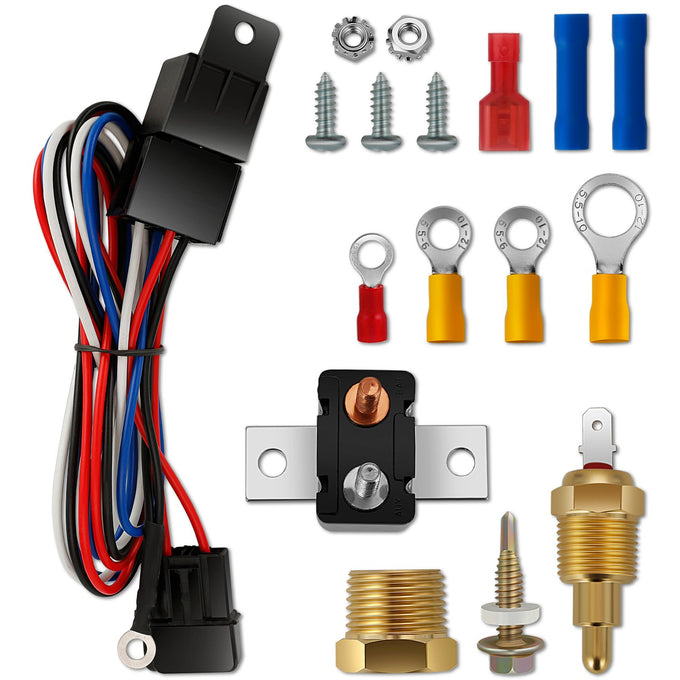 12V Radiator Fan Switch Relay Kit w/Adapter