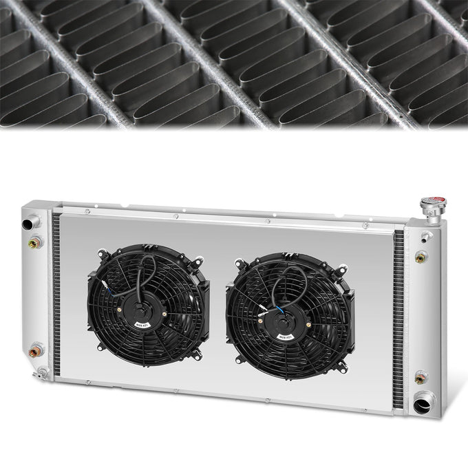 3 Rows Aluminum Racing Radiator with Fanshroud <br> 92-00 Chevy/GMC C/K 1500 2500 3500 5.0L, 5.7L