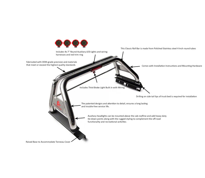 Classic Roll Bar Kit <br>15-23 GMC Canyon, Chevy Colorado