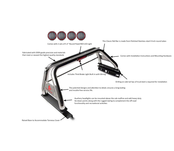 Classic Roll Bar Kit <br>05-21 Nissan Frontier