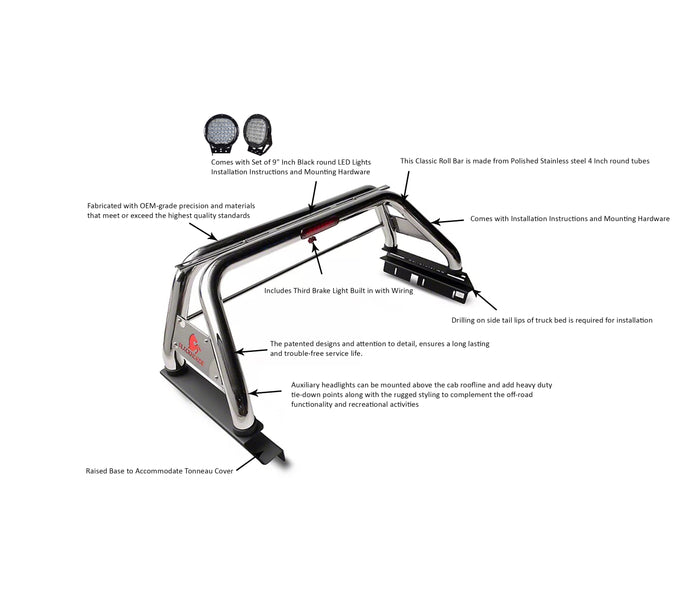 Classic Roll Bar Kit <br>19-23 Ford Ranger