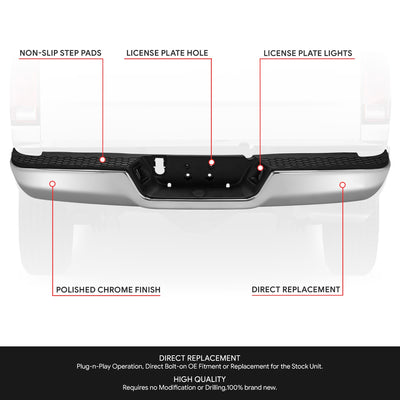 Modular Style Rear Step Bumper <br>09-19 Dodge/Ram 1500 2500 3500