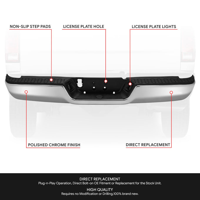 Modular Style Rear Step Bumper <br>09-19 Dodge/Ram 1500 2500 3500