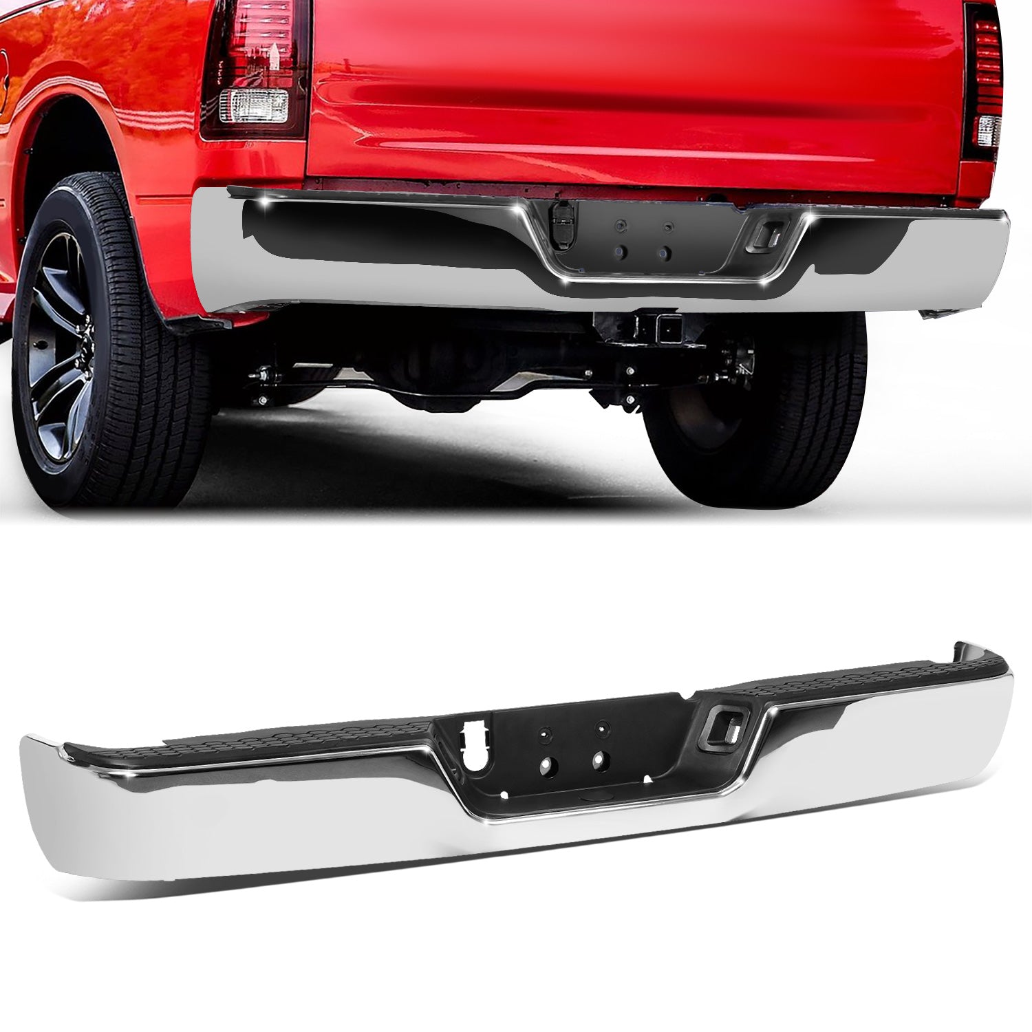 Rear Step Bumper w/License Plate Lights <br> 09-19 Dodge/Ram 1500 2500 3500