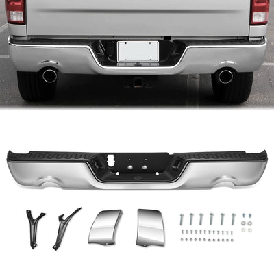 Rear Step Bumper w/Dual Exhaust & License Plate Lights <br> 09-19 Dodge Ram 1500 2500 3500
