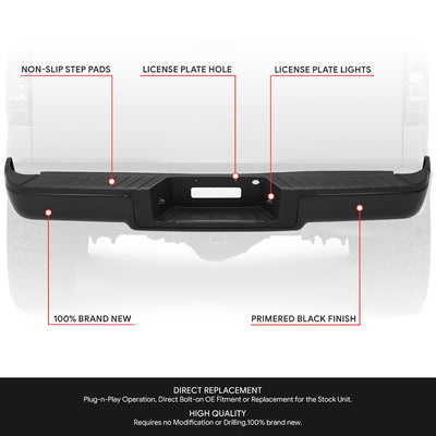 Rear Bumper Assembly (w/o Sensor Holes) <br> 04-06 Ford F-150