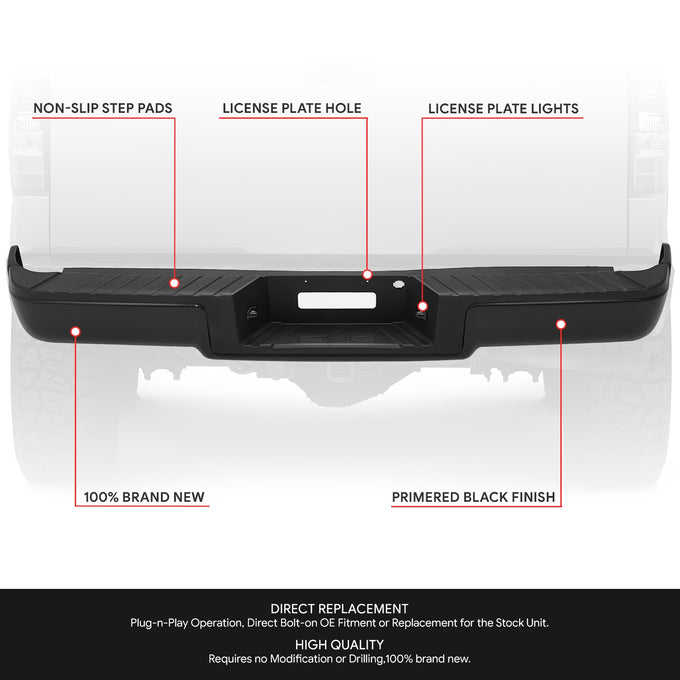 Rear Bumper Assembly (w/o Sensor Holes) <br> 04-06 Ford F-150