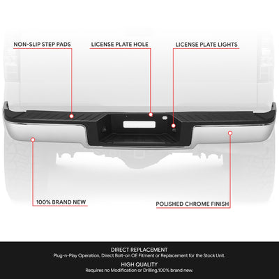 Rear Bumper Assembly (w/o Sensor Holes) <br> 04-06 Ford F-150