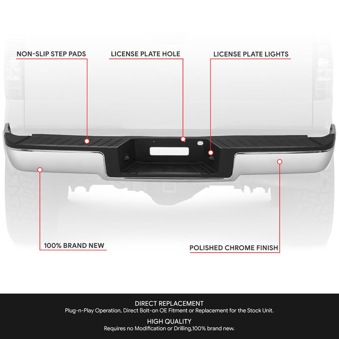 Rear Bumper Assembly (w/o Sensor Holes) <br> 04-06 Ford F-150