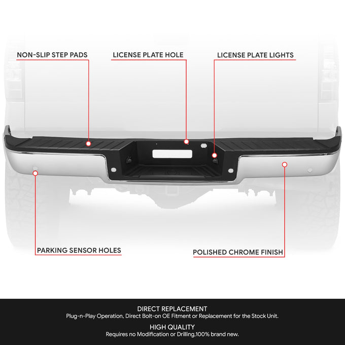 Rear Bumper Assembly (w/ Sensor Holes) <br> 04-06 Ford F-150