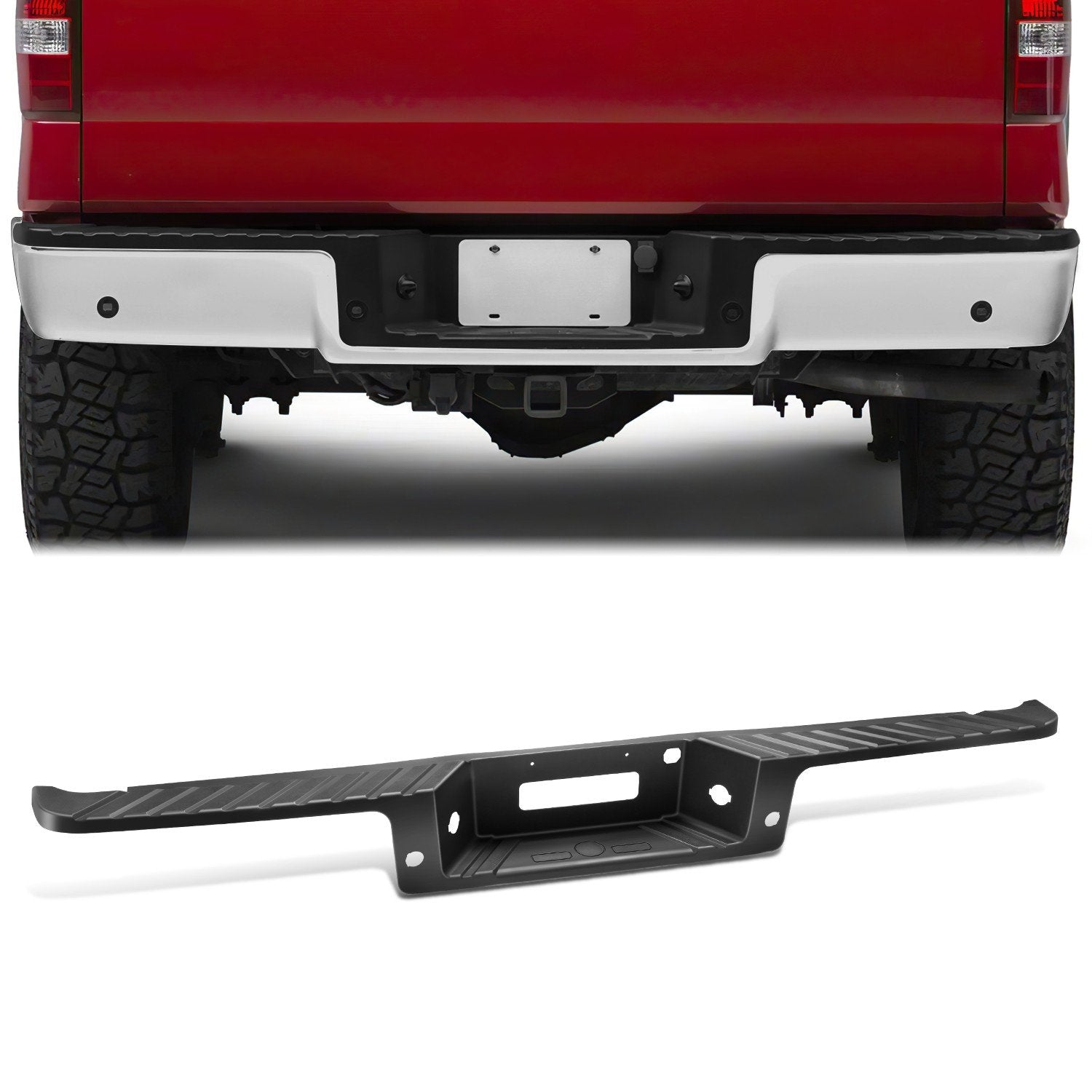 Rear Truck Bumper Step Pad Cover <br>04-08 Ford F150 w/ Sensor Holes Tow Pkg