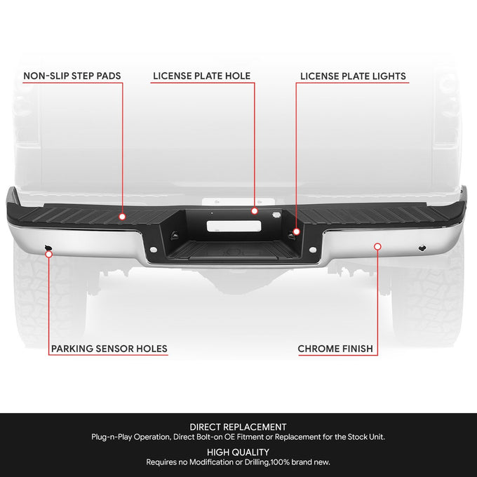Rear Bumper Assembly (w/ Sensor Holes, w/o Tow Package) <br> 06-08 Ford F-150