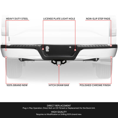 Rear Step Bumper (Chrome) <br> 15-20 Ford F-150