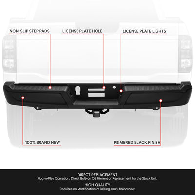 Rear Bumper Assembly (w/o Sensor Holes, Tow Package) <br> 15-20 Ford F-150