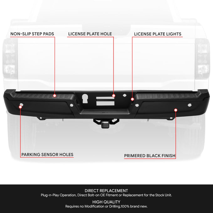Rear Bumper Assembly (w/Sensor Holes, w/o Tow Package) <br> 15-20 Ford F-150