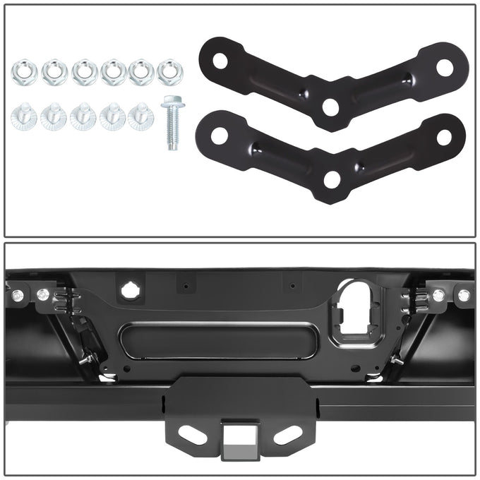 Rear Step Bumper (Black, with Parking Sensor Holes) <br> 15-20 Ford F-150