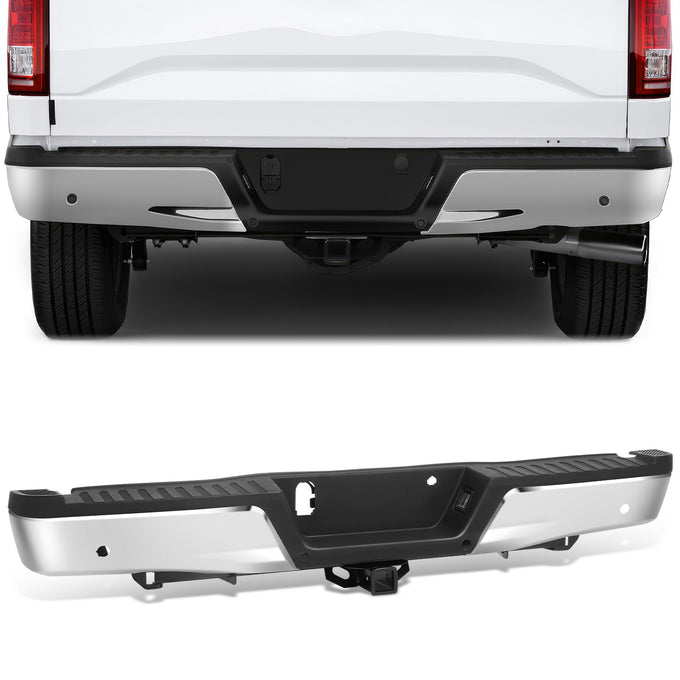Rear Step Bumper w/Sensor Holes, Towing Pkg <br> 15-20 Ford F-150