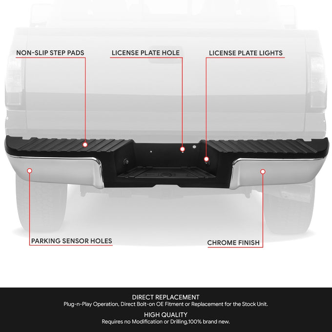 Rear Bumper Assembly <br> 08-16 Ford F-250 F-350 F-450 Super Duty