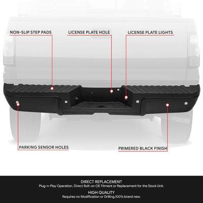 Rear Bumper Assembly <br> 08-16 Ford F-250 F-350 F-450 Super Duty