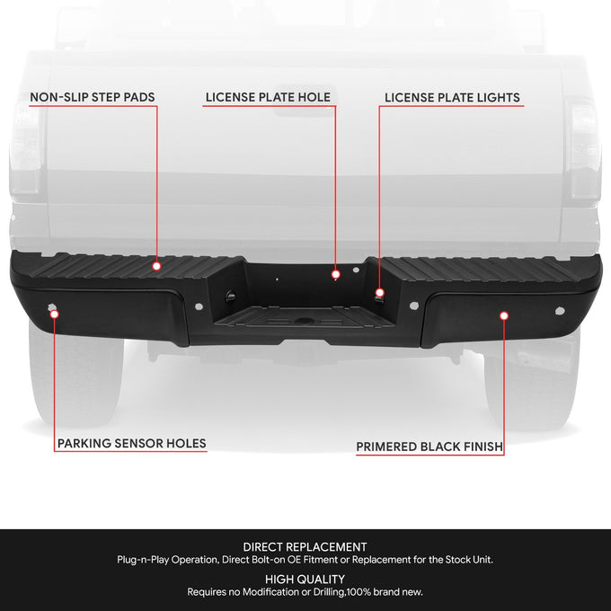 Rear Bumper Assembly <br> 08-16 Ford F-250 F-350 F-450 Super Duty
