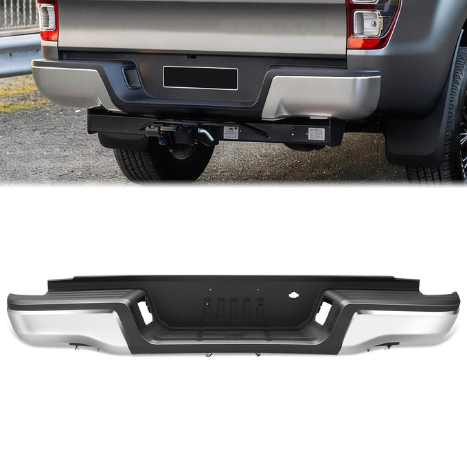 Polished Chrome Steel Rear Step Bumper<br>19-23 Ford Ranger