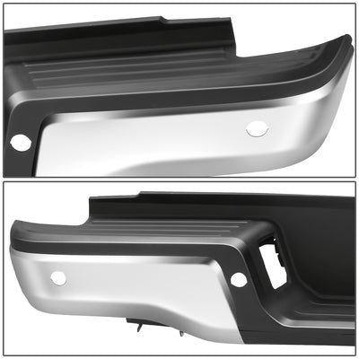 Chrome Steel Rear Step Bumper w/Parking Sensor Holes<br>19-23 Ford Ranger