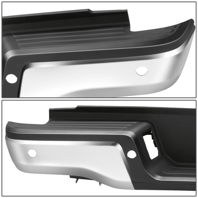 Chrome Steel Rear Step Bumper w/Parking Sensor Holes<br>19-23 Ford Ranger