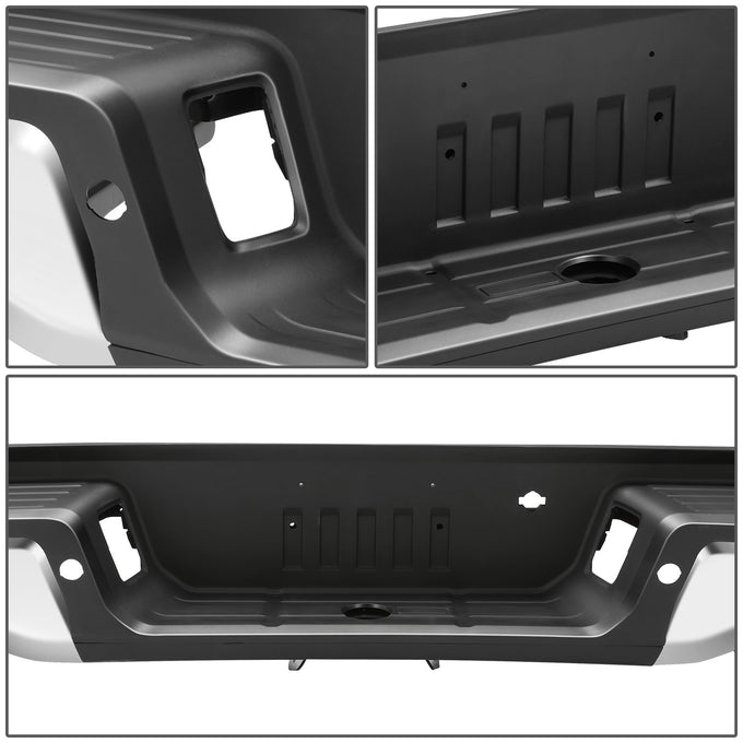 Chrome Steel Rear Step Bumper w/Parking Sensor Holes<br>19-23 Ford Ranger