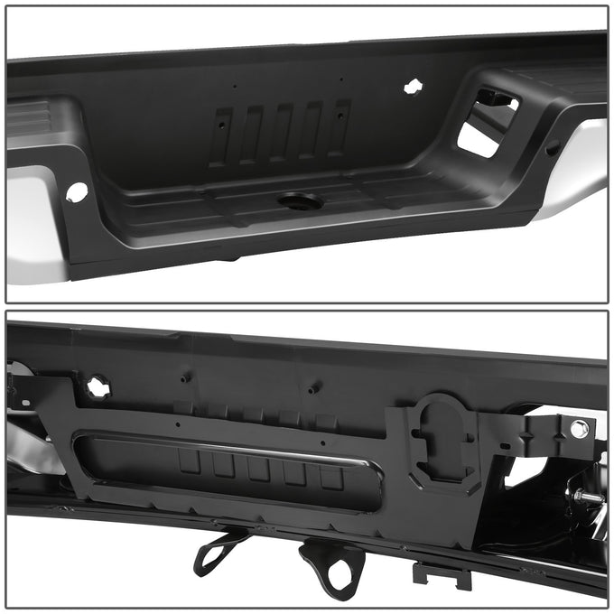 Chrome Steel Rear Step Bumper w/Parking Sensor Holes<br>19-23 Ford Ranger