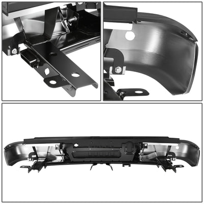 Chrome Steel Rear Step Bumper w/Parking Sensor Holes<br>19-23 Ford Ranger