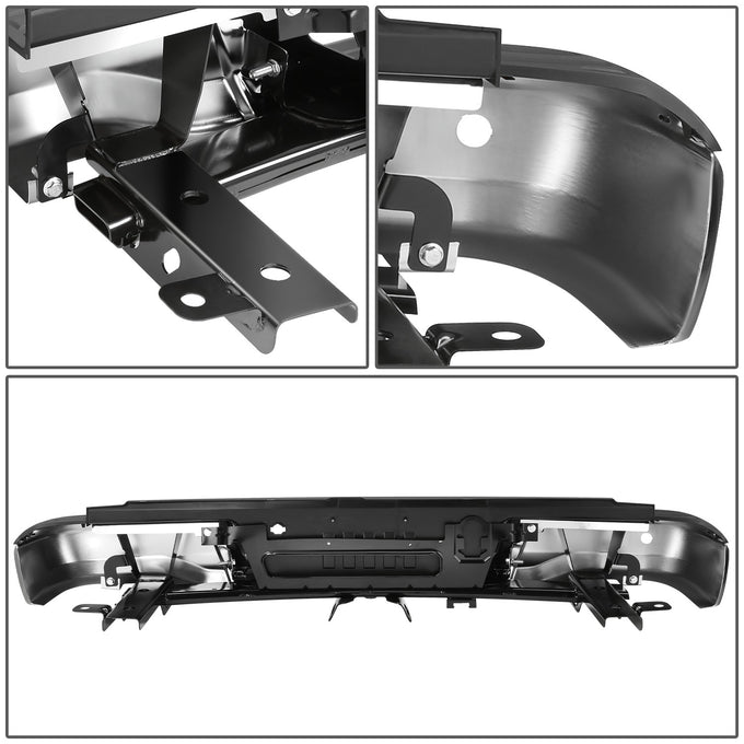 Chrome Steel Rear Step Bumper w/Parking Sensor Holes<br>19-23 Ford Ranger