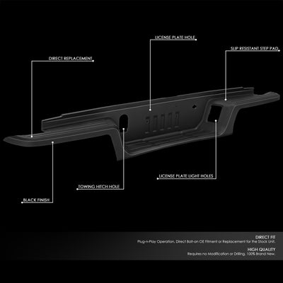 Black Rear Bumper Step Pad w/Tow Package<br>19-23 Ford Ranger