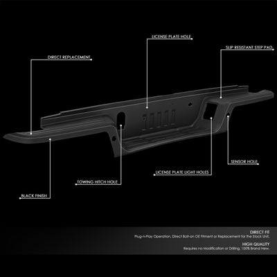 Rear Bumper Step Pad w/Tow Package w/Park Sensor Holes<br>19-23 Ford Ranger