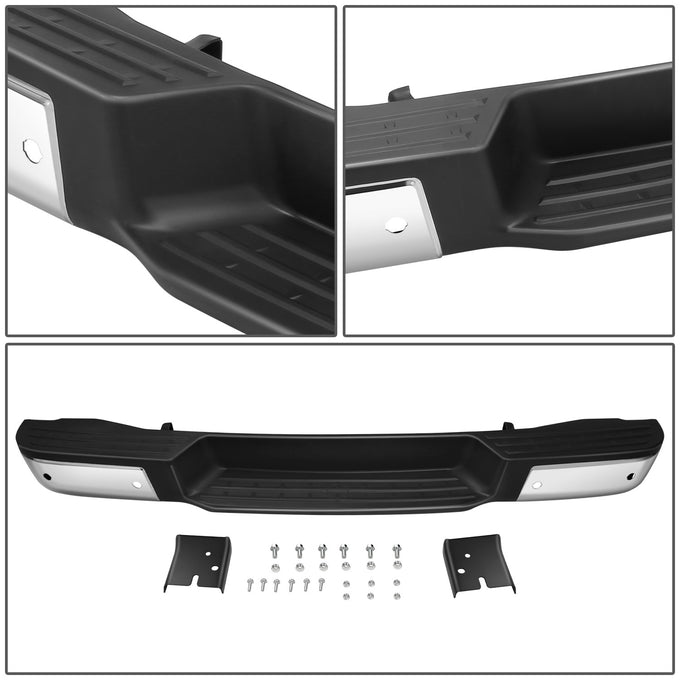 Chrome Rear Step Bumper w/Parking Sensor Holes<br>12-21 Nissan NV1500 NV2500 NV3500