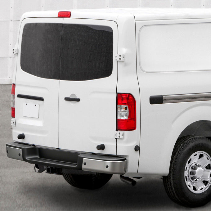 Chrome Rear Step Bumper w/Parking Sensor Holes<br>12-21 Nissan NV1500 NV2500 NV3500