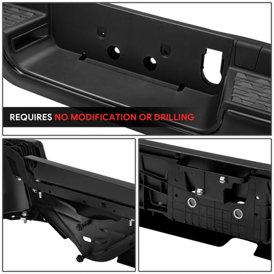 Primered Black Rear Bumper w/Parking Sensor Holes<br>19-24 Ram 1500