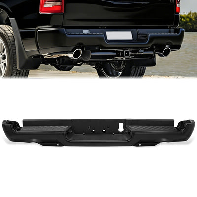Primered Black Rear Bumper w/Parking Sensor Holes<br>19-24 Ram 1500