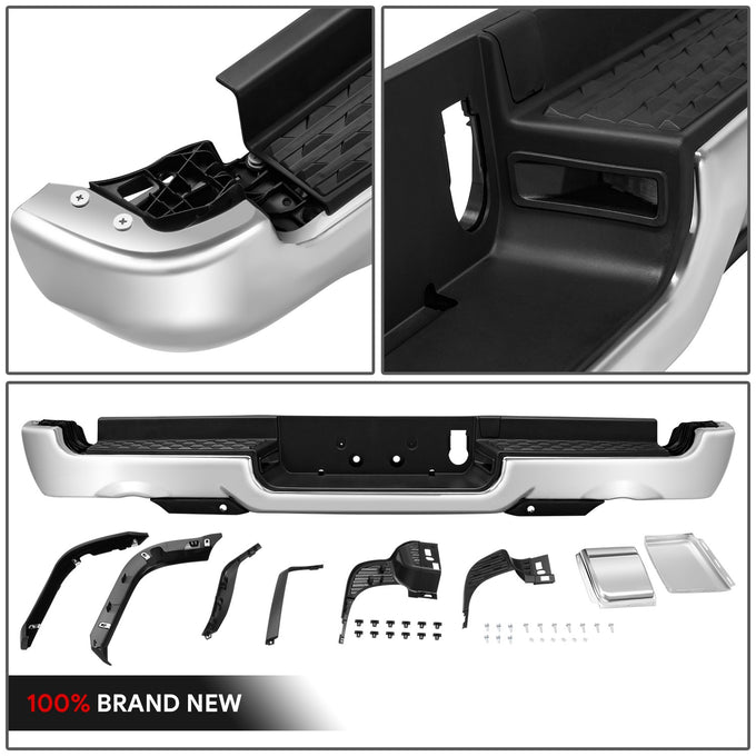 Polished Chrome Rear Bumper w/Parking Sensor Holes<br>19-24 Ram 1500