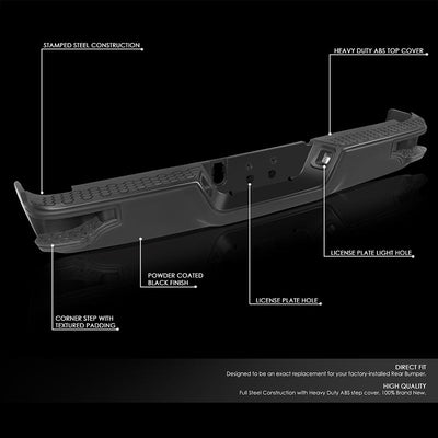 Rear Bumper (w/o Parking Sensor Hole) <br>11-18 Ram 1500, 19-23 1500 Classic