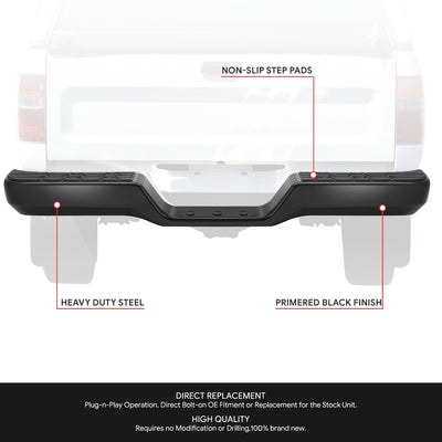 Black Rear Step Bumper Assembly <br>89-95 Toyota Pickup