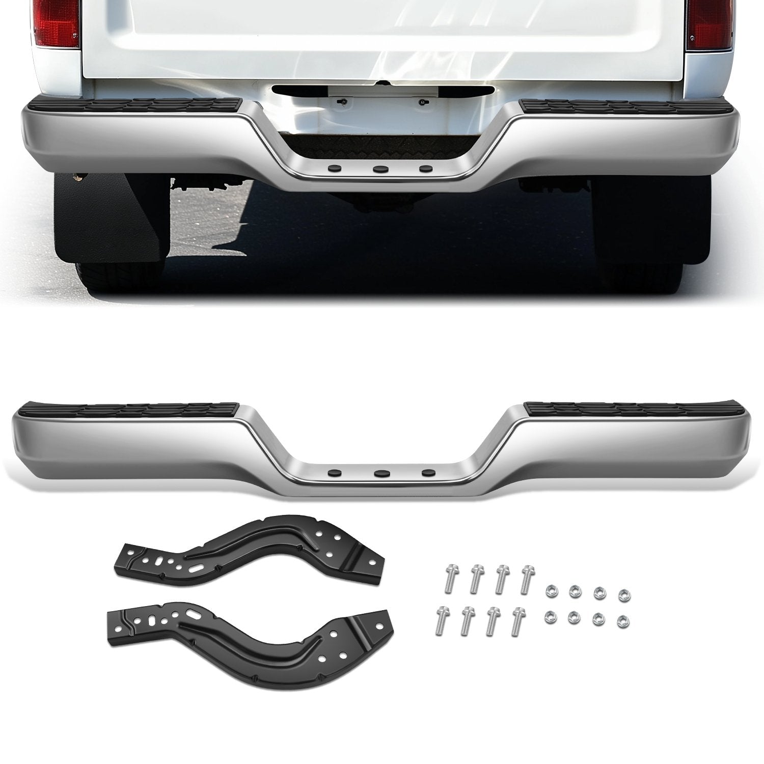 Chrome Rear Step Bumper Assembly <br>89-95 Toyota Pickup