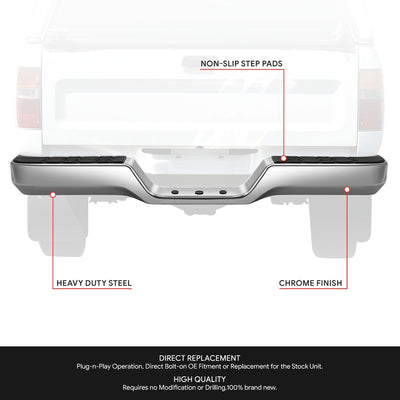 Chrome Rear Step Bumper Assembly <br>89-95 Toyota Pickup
