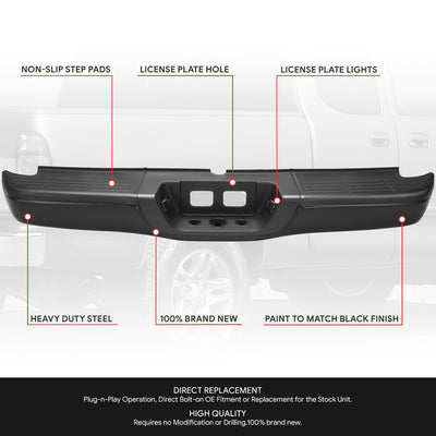 Rear Step Bumper W/License Plate Lamps <BR> 00-06 Toyota Tundra