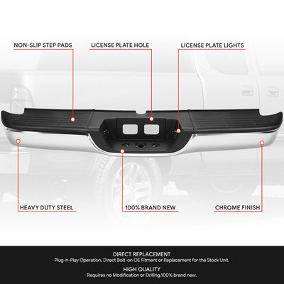 Rear Step Bumper W/License Plate Lamps <BR> 00-06 Toyota Tundra